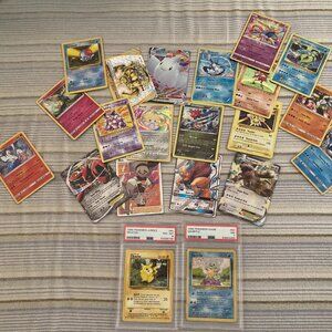 Pikachu Jungle PSA 8 / Pokemon Game Squirtle PSA 7 (Both scratched) Other cards